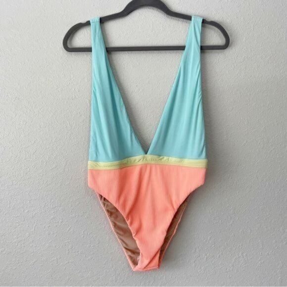 NWOT Basta surf Deep-v colorblock one piece swim bathing suit 14 - Picture 2 of 12